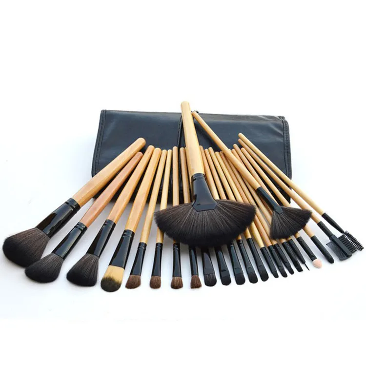 Best 24Pcs Makeup Brush Synthetic Wood Makeup Brush Set With Bag