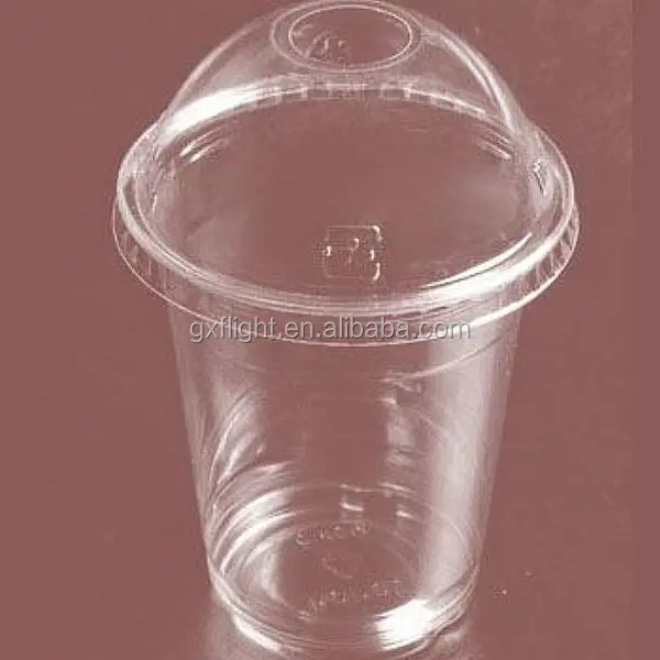Smoothie Clear Plastic Cup Dome Lid With Hole