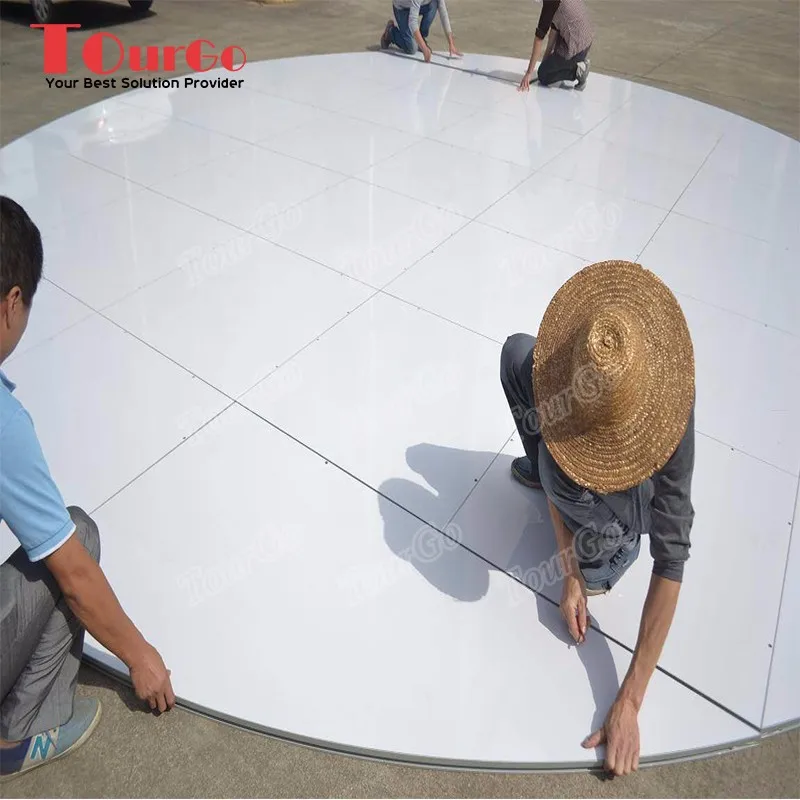 Portable Custom White Round Dance Floor for Sale - TourGo
