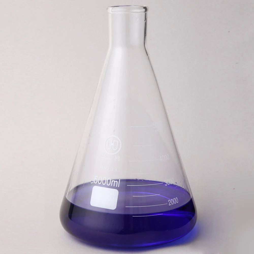 
 HUAOU градуированная стеклянная колба Erlenmeyer с узким горлом, 5000 мл  