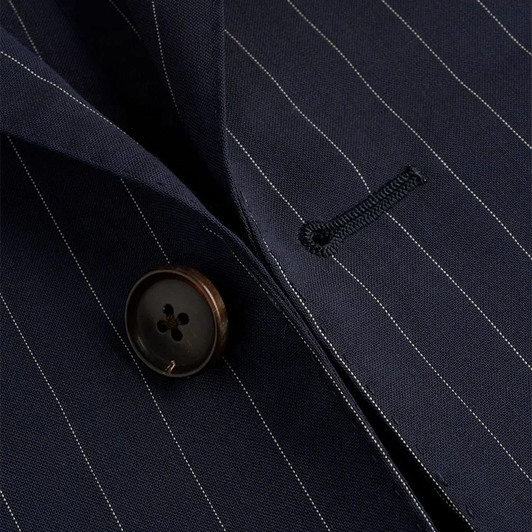 Fashion MTM suit tailors in china custom blazer tuxedo suits double breasted spring strip fabric mens blazer casual