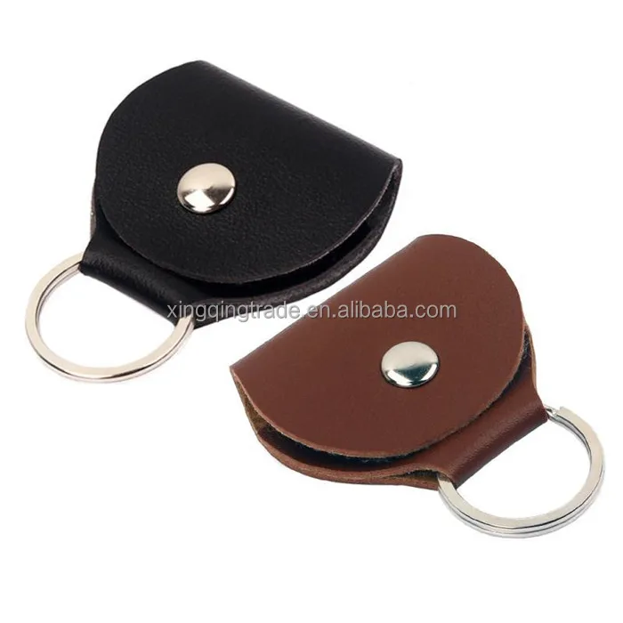 PU Leather Key Chain Guitar Picks Holder bag soft Case