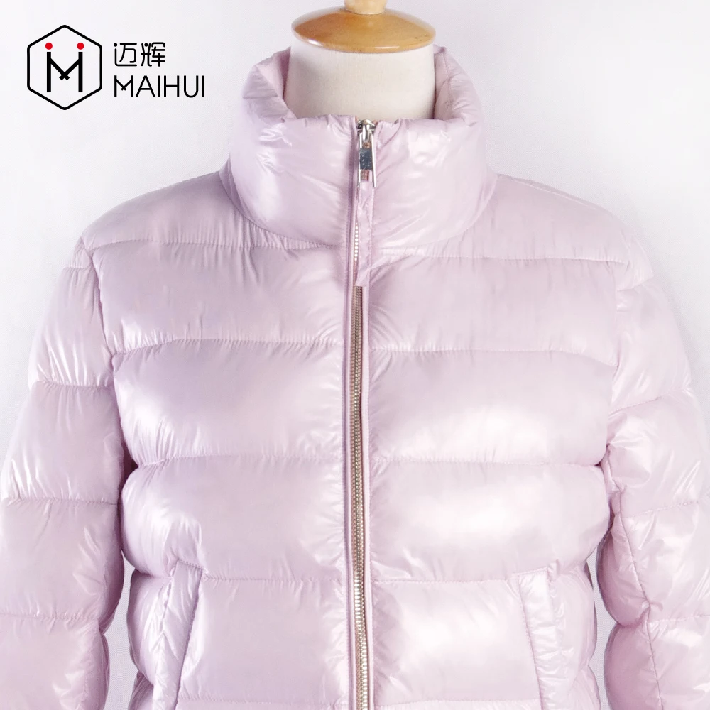 Women Short Quilted Jackets Hem Flounce Girls Padded Jacket
