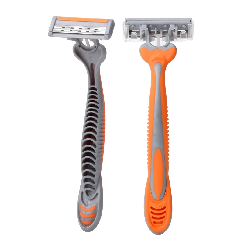 hot selling triple  disposable balde male shaving razor in supermarket