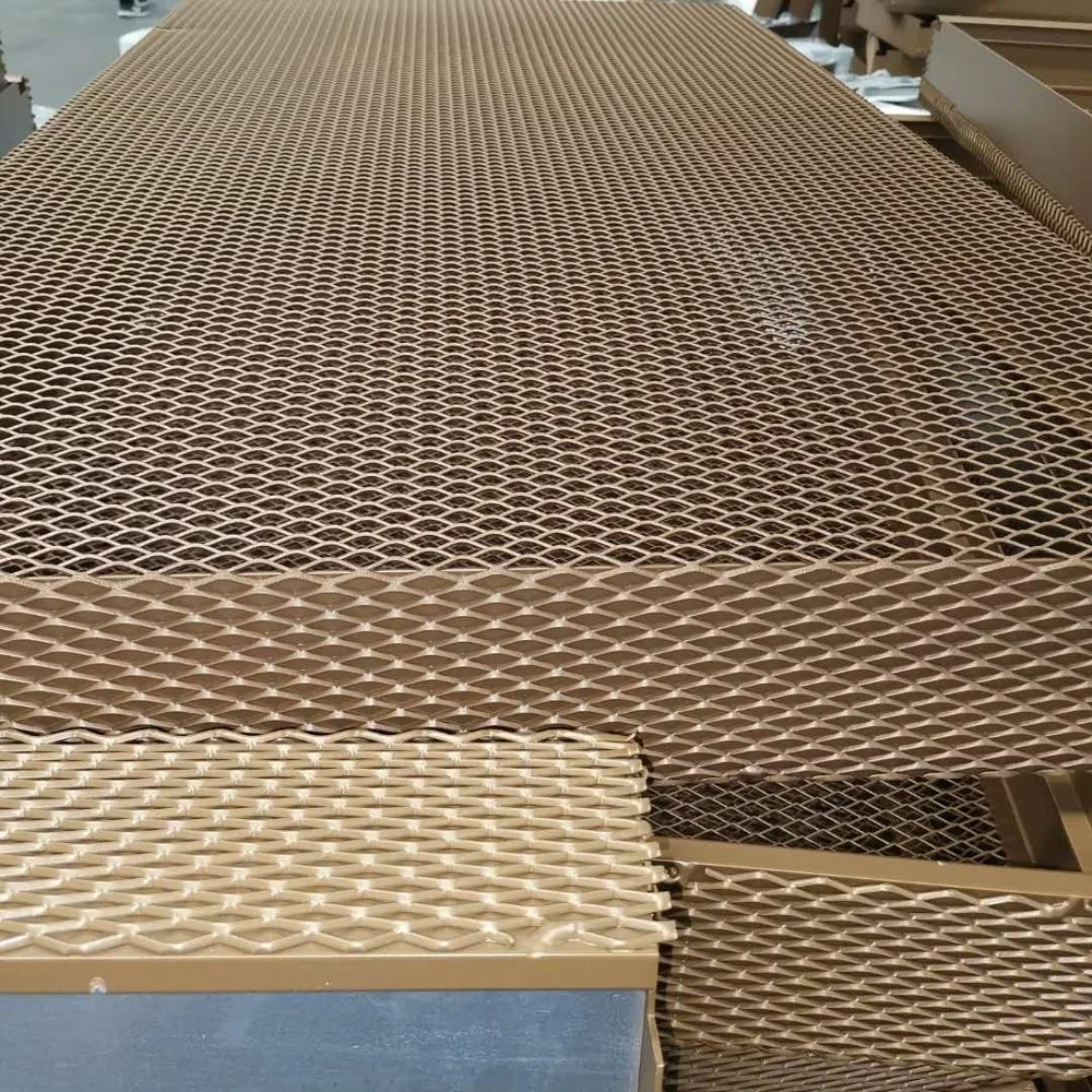 Suspended expanded metal ceilings