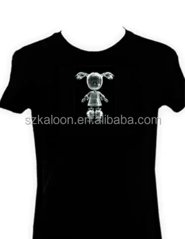 EL T-Shirt Sound Activated Flashing T Shirt Light Up Down Music Party Equalizer LED T-Sh EL t shirt Promotional LED t shirt