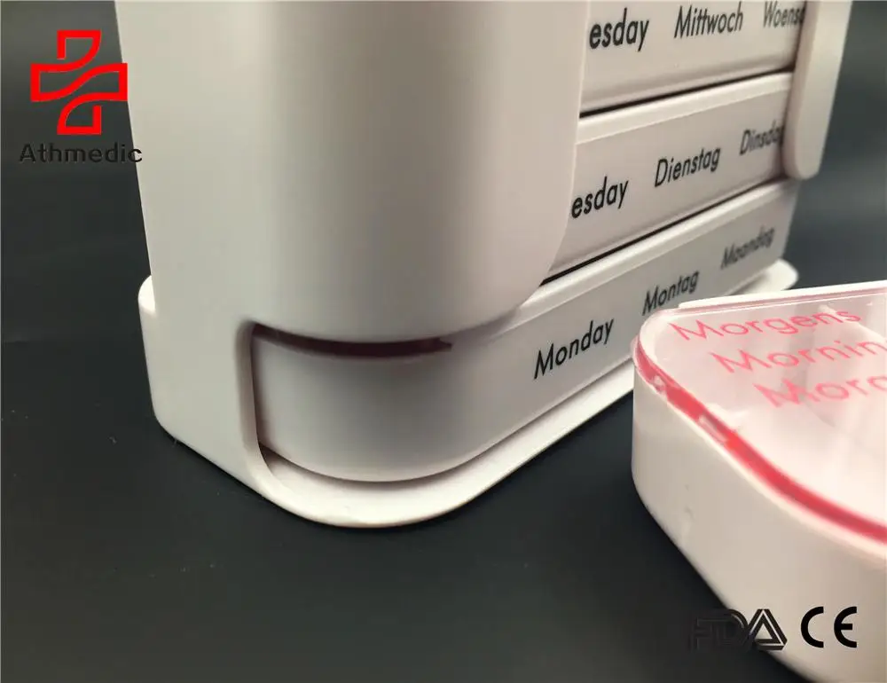 2025 Athmedic food grade pill box high quality dispenser drawer pill box crushproof pill organizer