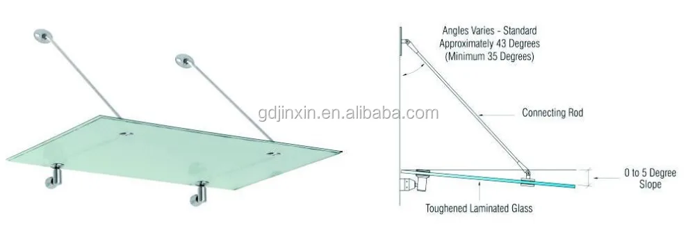 Modern Stainless Steel Glass Canopy Fittings For Glass Door Canopy