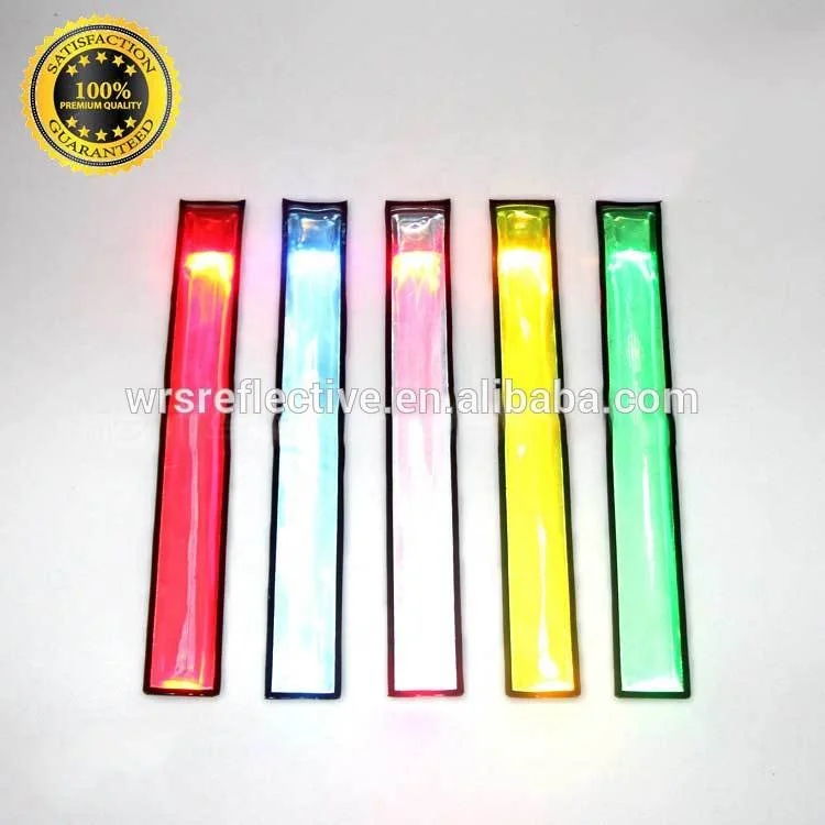 
promotion products high visibility pvc fleece backing reflective slap wrist strap bracelet reflex wrap reflector band for sale <span style=
