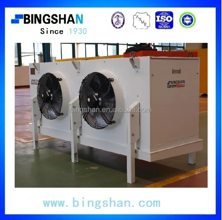 Industrial stainless steel pipe hot gas defrost al fin two fans air cooler