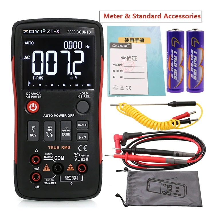 ZOYI ZTX Digital Multimeter 9999 Count Handheld good sales True RMS Multi Meter