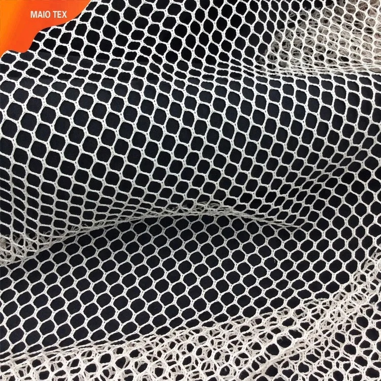 
warp knitting textile 100%polyester silk soft net hex mesh fabric for fishing net 
