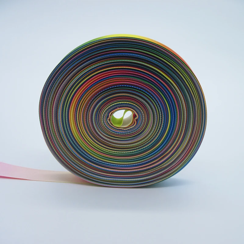 100% Polyester Single Face Satin Rainbow Ribbon decoration ribbon