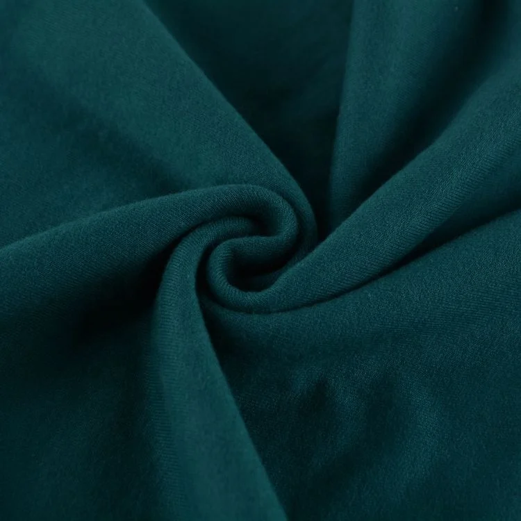 100% cotton plain dyed french terry knitted fabric for hoodie garments