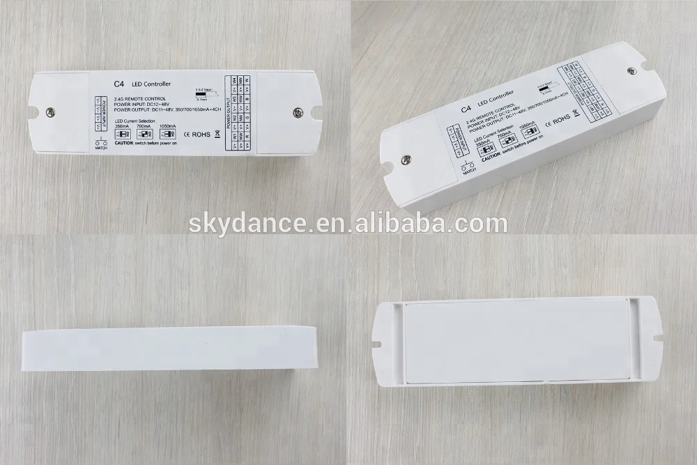 Skydance C4 12V 24V 36V 48V 150-1200mA 4 channel DIM CCT RGB RGBW RF wireless led constant current controller PWM CC LED dimmer