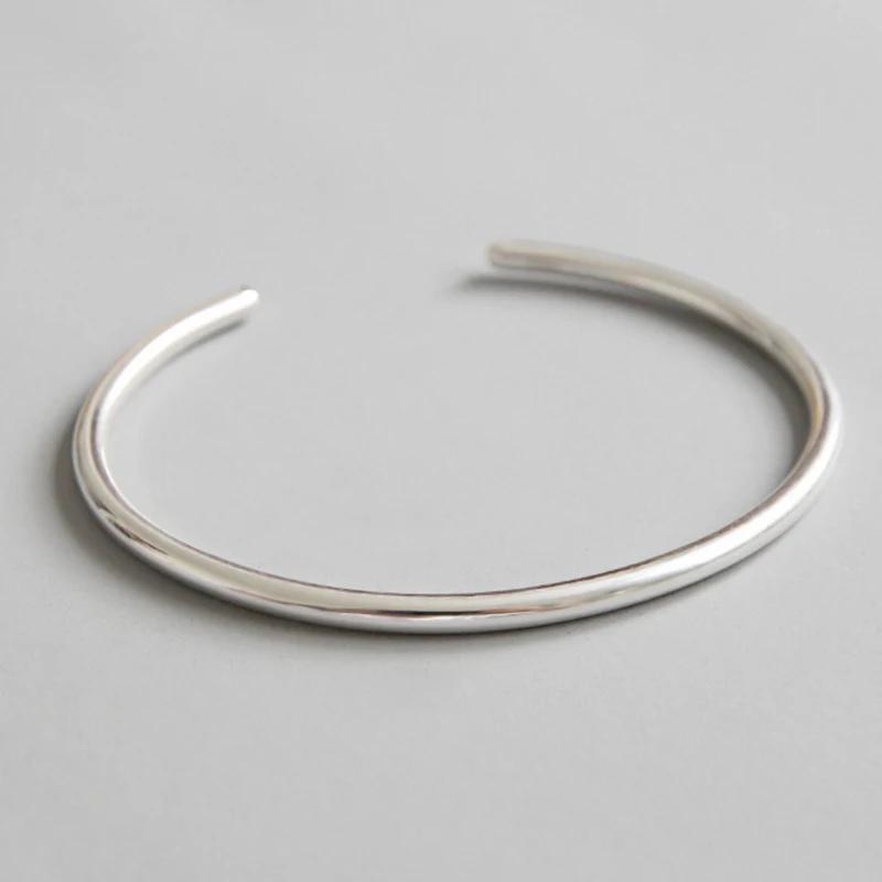 Factory Price 100% 925 Sterling Silver Bangle Fashion Minimalism Open Bangle Bracelets Fine Jewelry for Female