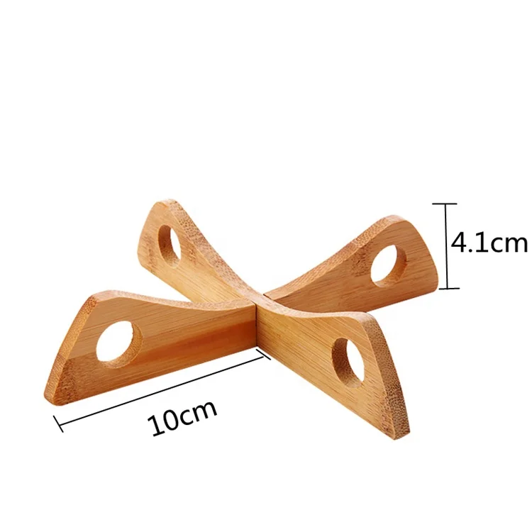 Simple Detachable  Cross  Natural Bamboo Kitchen Thickened Anti-scalding  Pad Mat