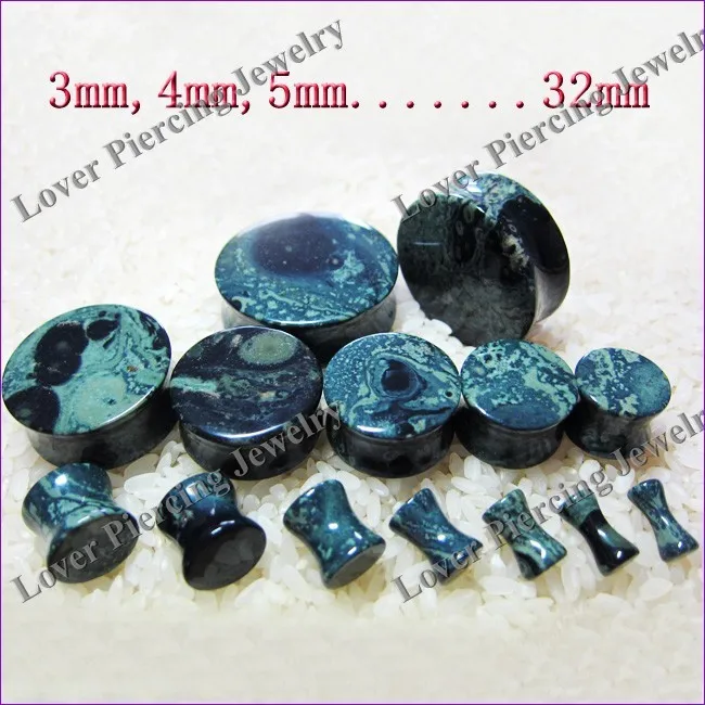 [SE-S420] High Polishing Natural Apophylite Stone Double Flared Flat Sides Ear Plugs Body Piercing Wholesale Jewelry