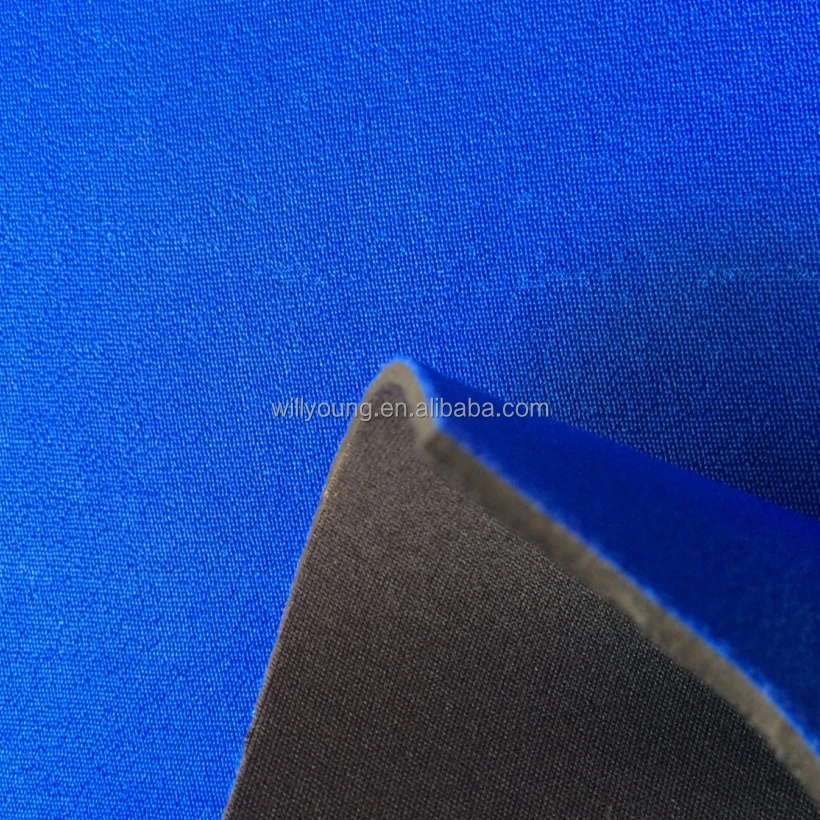 fleece neoprene fabric base nylon cloth with face velcrability fabric fleece cloth black blue 2-3mm thick for tab tape backing