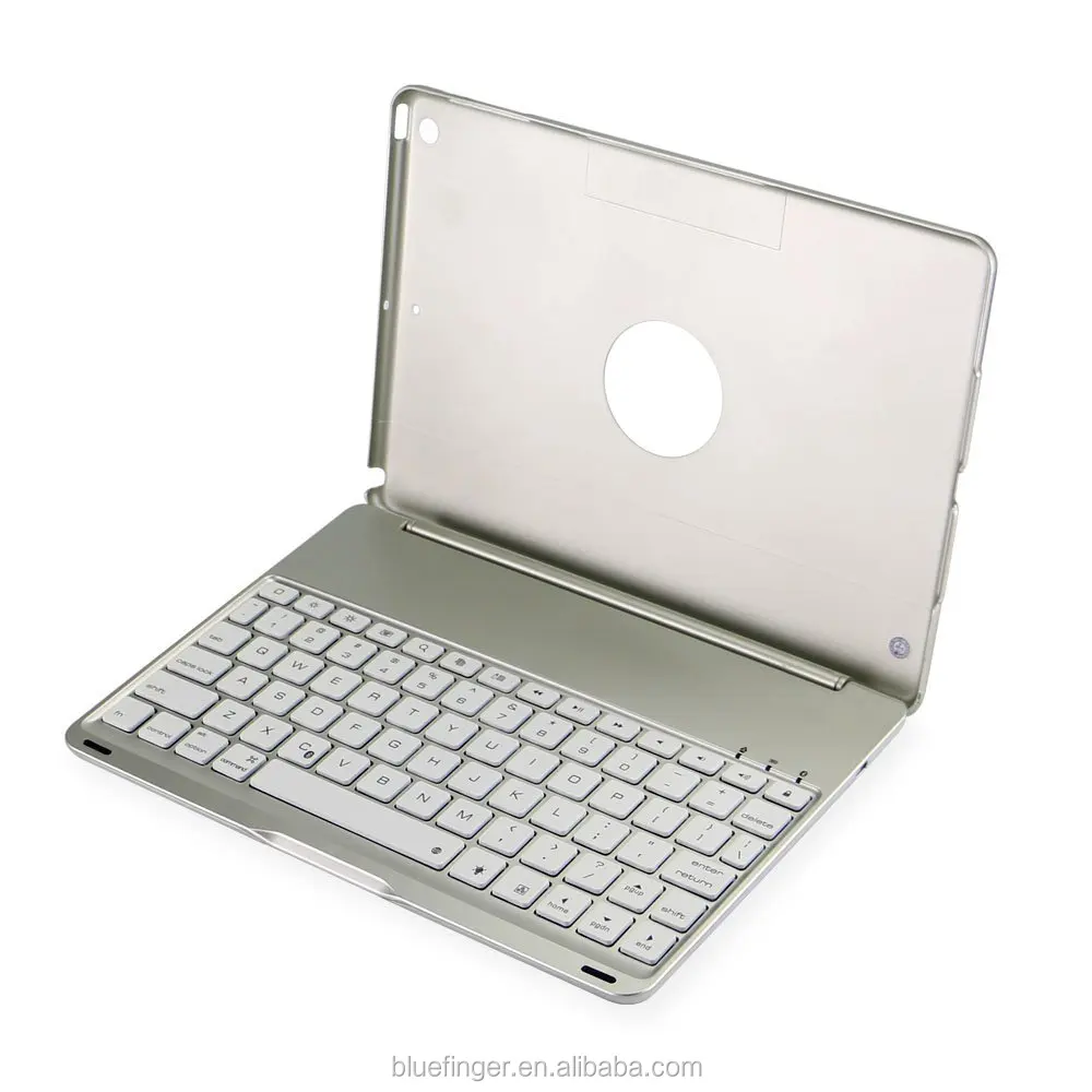 Bluefinger clamshell design Bluetoth keyboard for iPad with LED backlit keyss