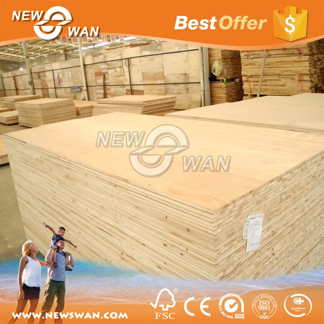 
Commercial Block board / 12mm Block board Poplar , Pine Core 