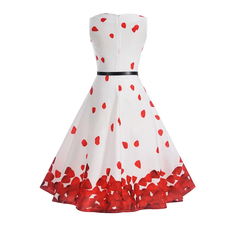Wholesale Graceful custom pattern note petal Sleeveless ruffle ladies dress with waistband