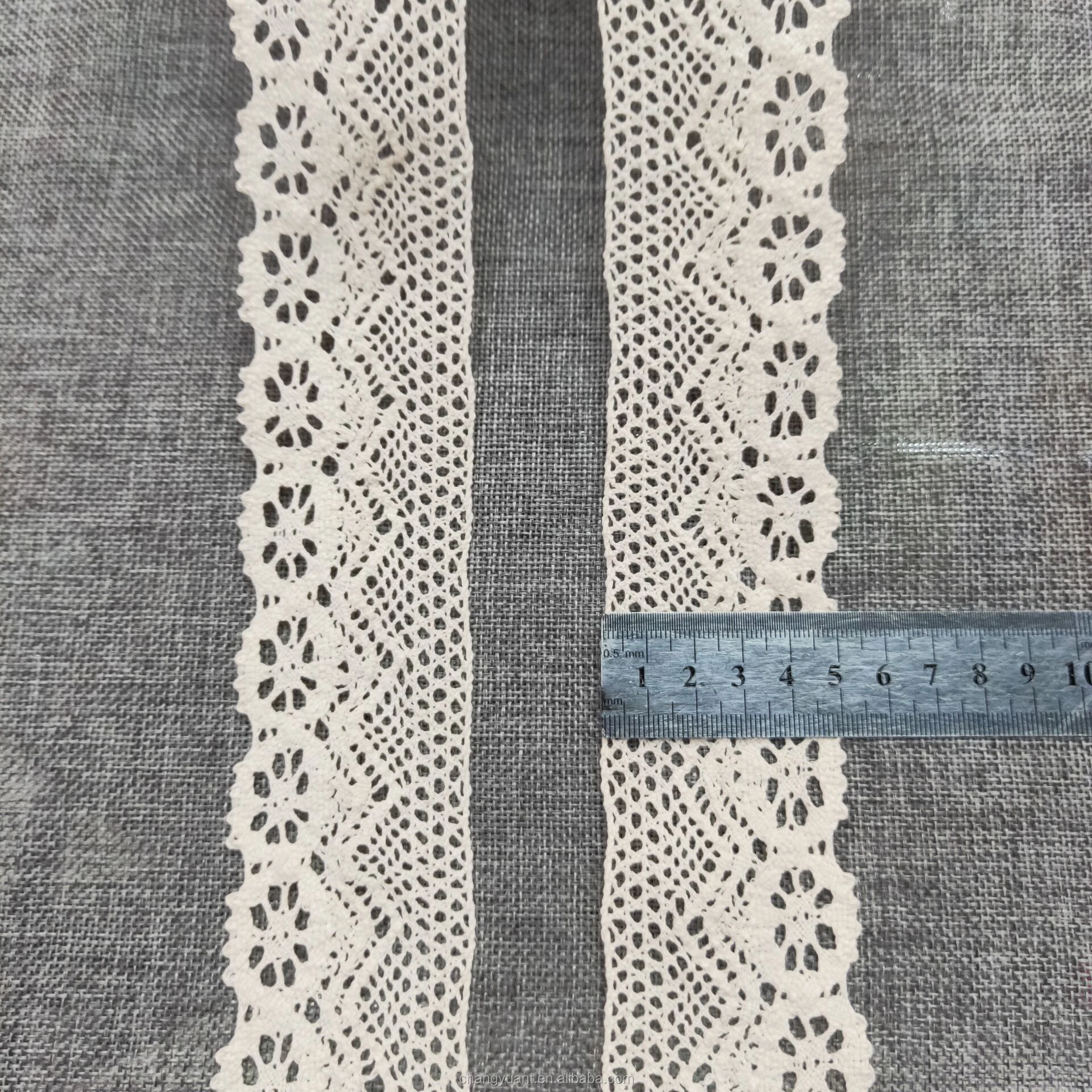 Wholesale cheap white cotton lace embroidery trim ribbon roll for garment accessories