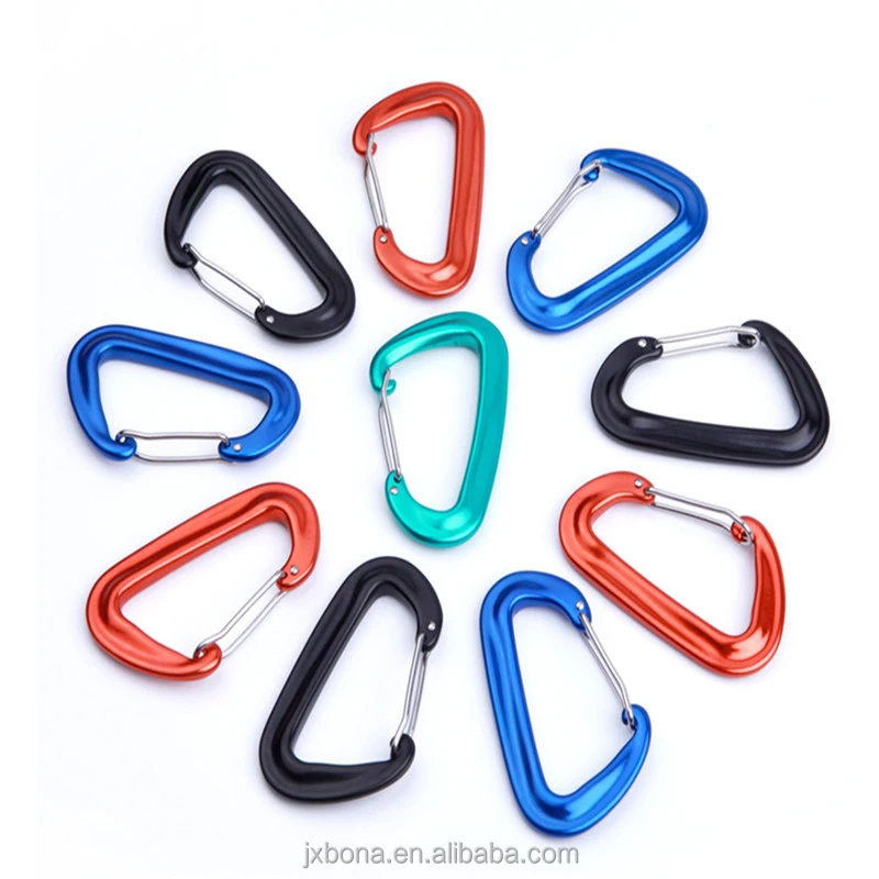 Heavy Duty Lightweight Carabiner Clips D shape wire gate Snap Hook Aluminum hammock climbing carabiner with 12KN