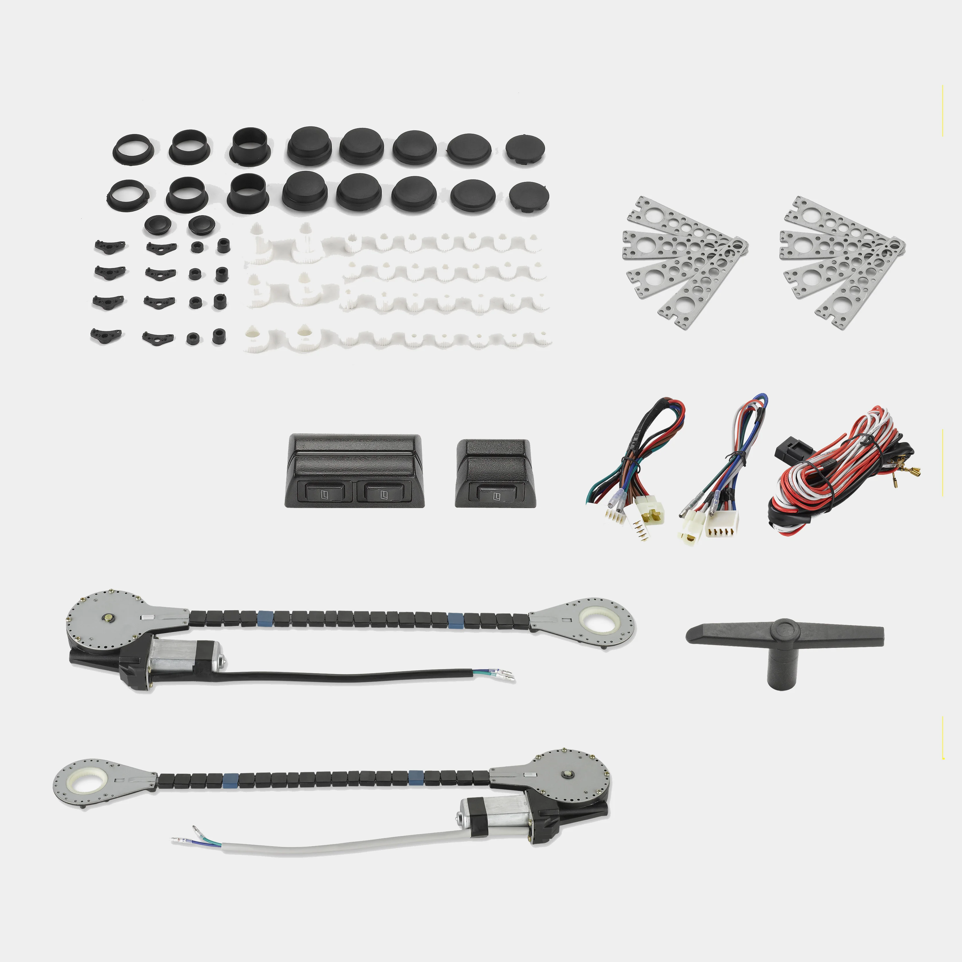 Universal 2 Door Electric Car Power Window Conversion & Switch Kit With High Torque Motor