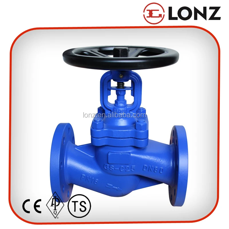
DIN Standard GS-C25/WCB Flanged Bellow Sealed Globe Valve 