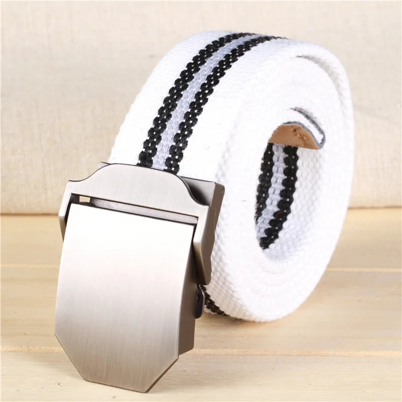 Ткань тесьма ремни хлопок Холст Открытый Мужские поясные ремни с Пряжка из сплава