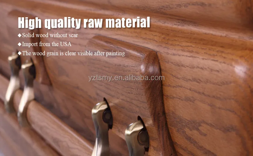 American high gloss cherry wood full couch casket coffin