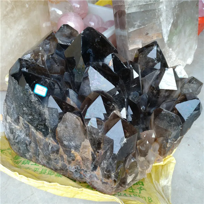 Big natural smoky quartz crystal clusters rock crystal specimen grapes clusters
