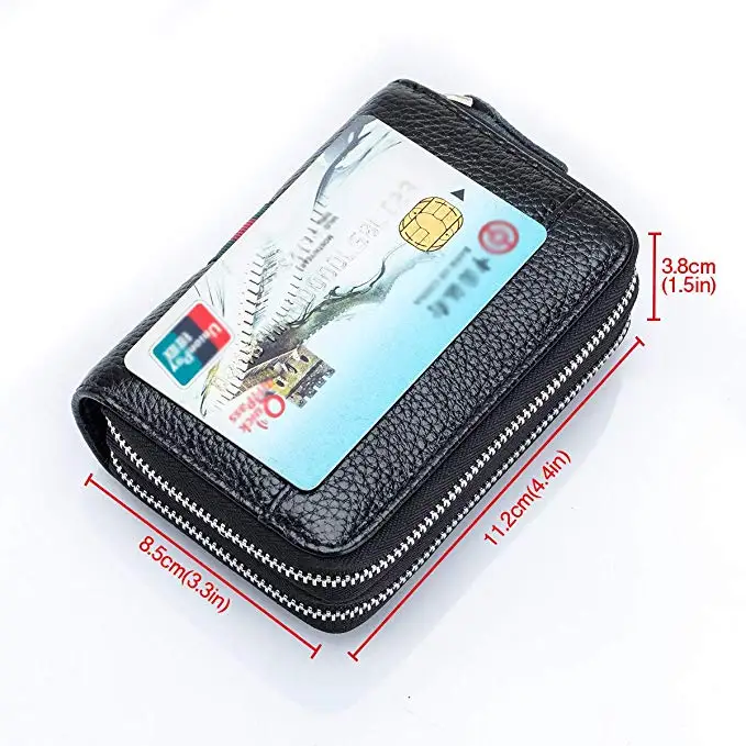 RFID Blocking Travel Passport Wallet Genuine Leather Credit Card Key Wallet Car Holder Case Secure 9 Slots,6 Key Hooks