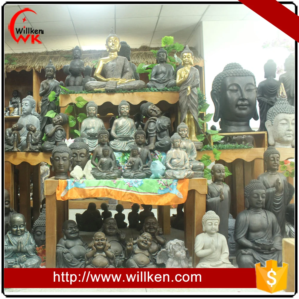 Large Size Stone Finish Fiberglass Buddha Statue for Sale