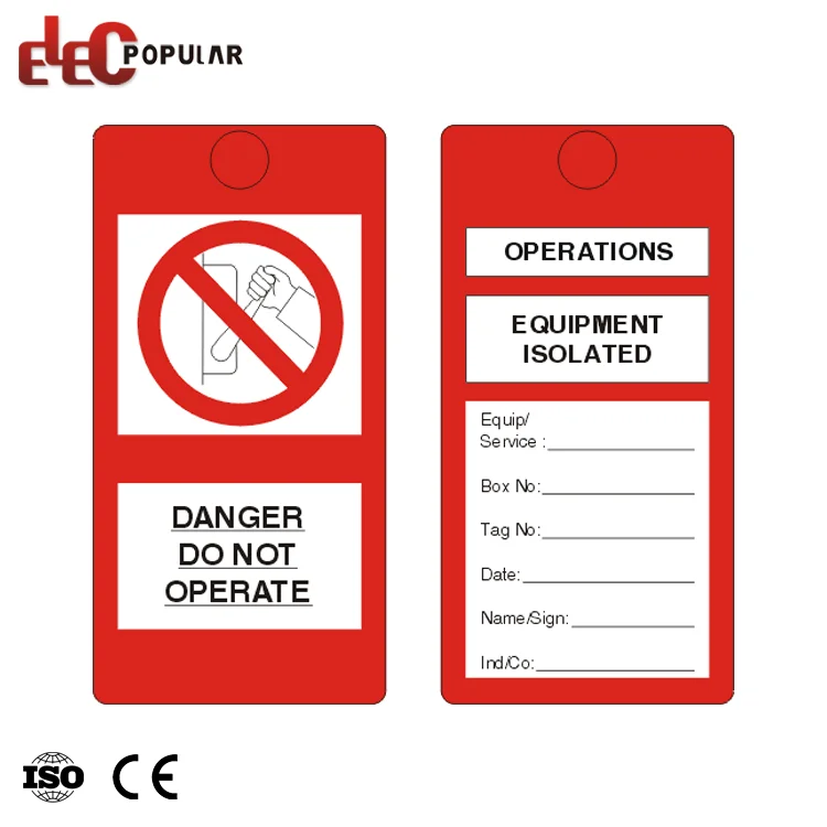 OEM Custom Made Safety Plastic Warning Signs Label Safety PVC Lockout Tags