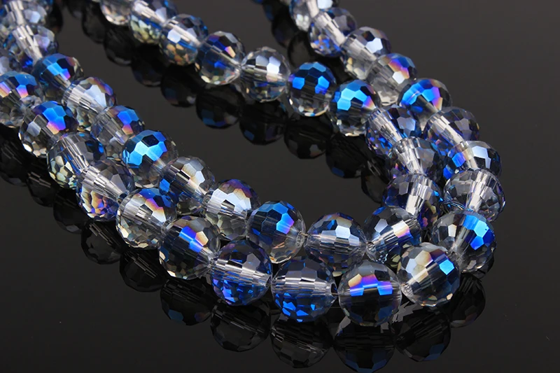 2017 fashion bicolor shiny clear faceted crystal glass bead curtain for decorating