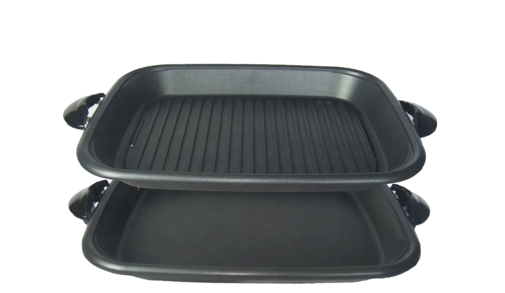 Electric double fry pan 2 changeable cooker pans