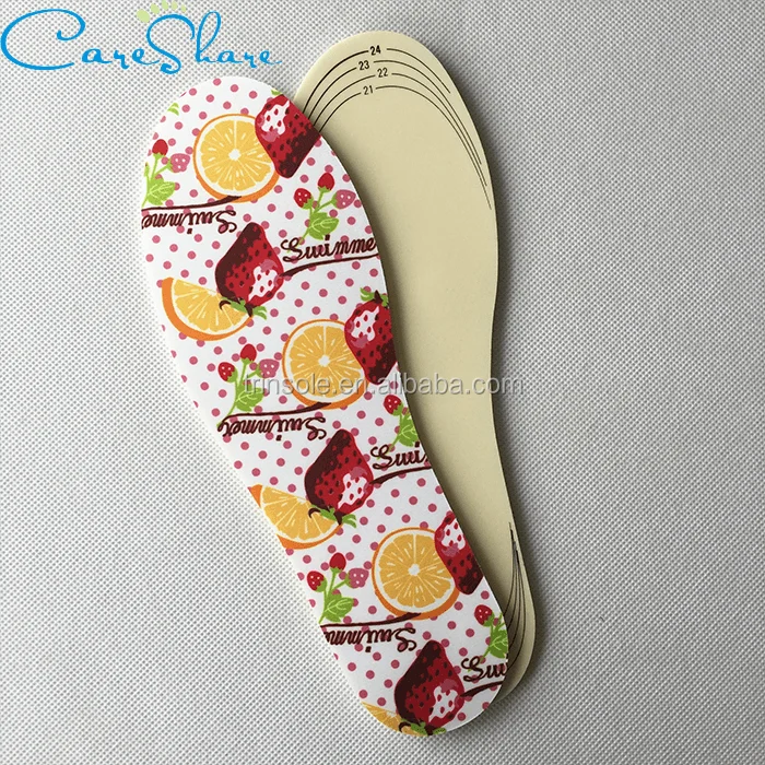 Cotton pattern inner sole latex foam shoe insole