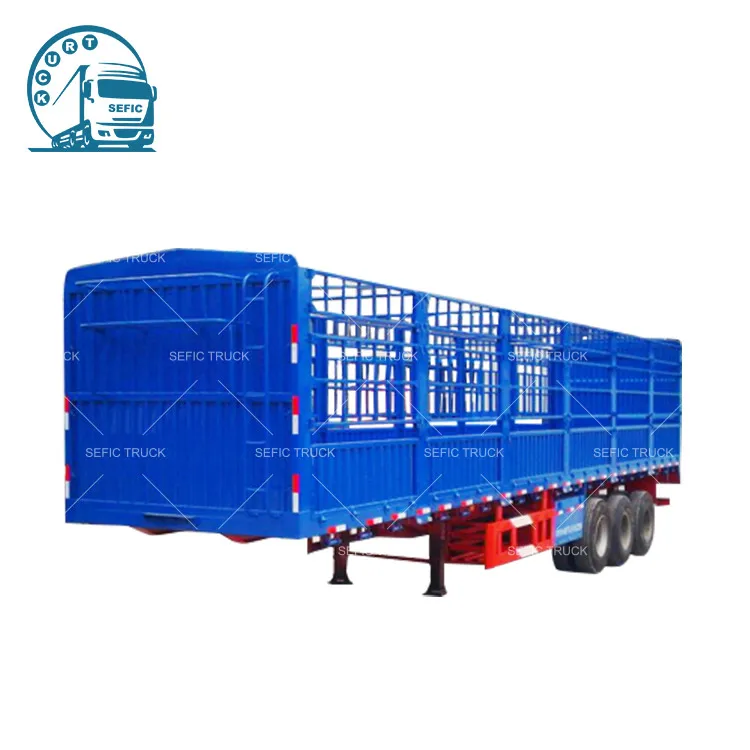 
Custom Design Animal Vegetable Coal Transporting Fence Semi Trailer 