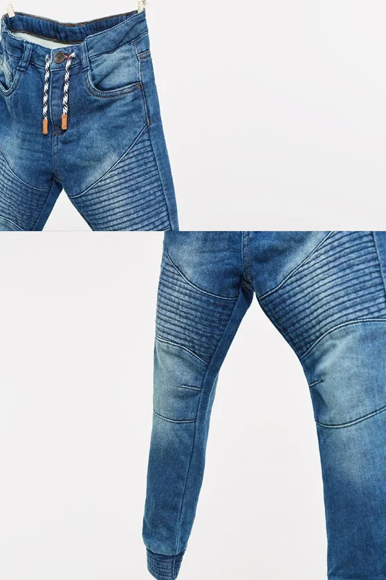 
Latest custom boys elastic washed waist denim jeans 