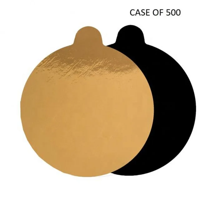 2022 hot selling custom MDF cake bases boards gold Tray Round Mousse mini Cake Board with tab cake drum