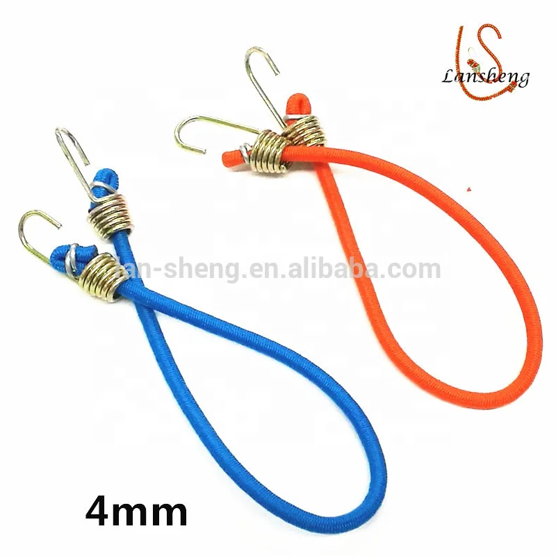 Elastic wear resistant braided cord luggage rope with hook