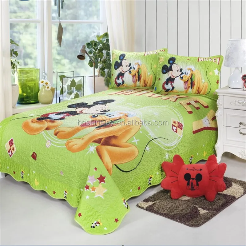 
Multicolor 100gsm 100% polyester cartoon character Twin 3pcs children quilt 3D printed kids bedspread 