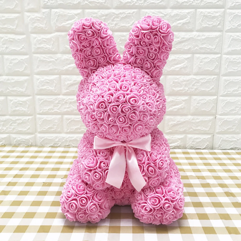 
PE Foam Rose Flower Rabbit Gift Packing Toy Rabbit Gift for Children 
