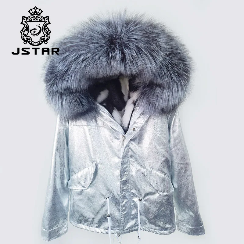 Unisex factory directly fur coat parka lined with real fox fur collar lining material short jacket
