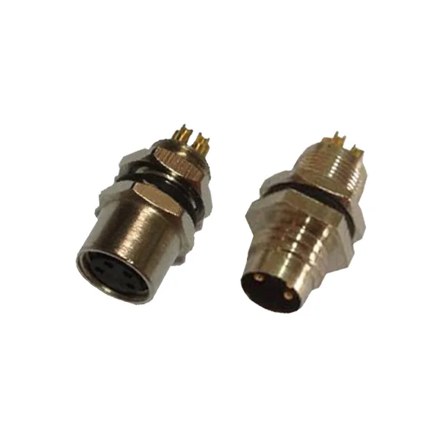 M8 3 штифта 4 штифта женский металлическая цепь для крепления на панель круговой разъем пайки прямые IP67 под струей воды (водонепроницаемый пакет ибэст)