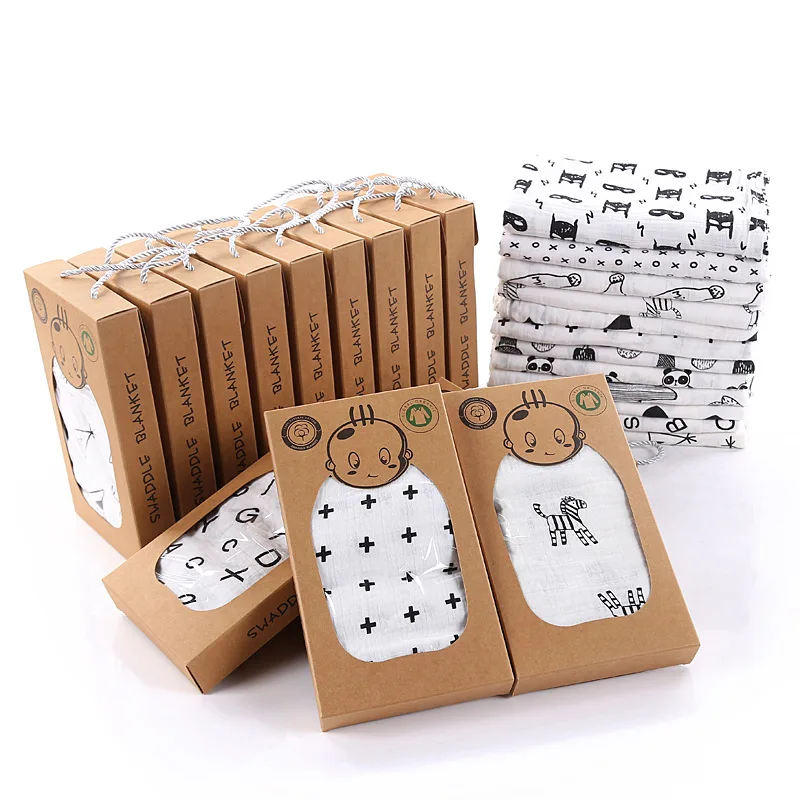 
 Модные и классические детские муслиновые пеленки с рисунком, низкий минимальный заказ, OEM  <span style=