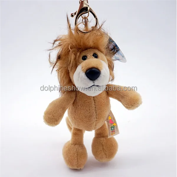 Wholesale Cheap Custom LOGO Min Keychain Charms Promotional Stuffed Animal Plush Lion Keychain