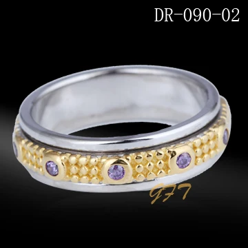 
Arabic gold jewellery designs for men silver 925 gold plated ring with zircon 